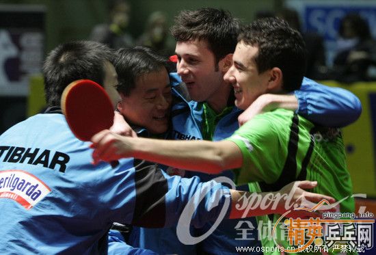 Xia Bing, Yang Ming, Joao Monteiro und Mihai Bobocica (Sterilgarda TT).