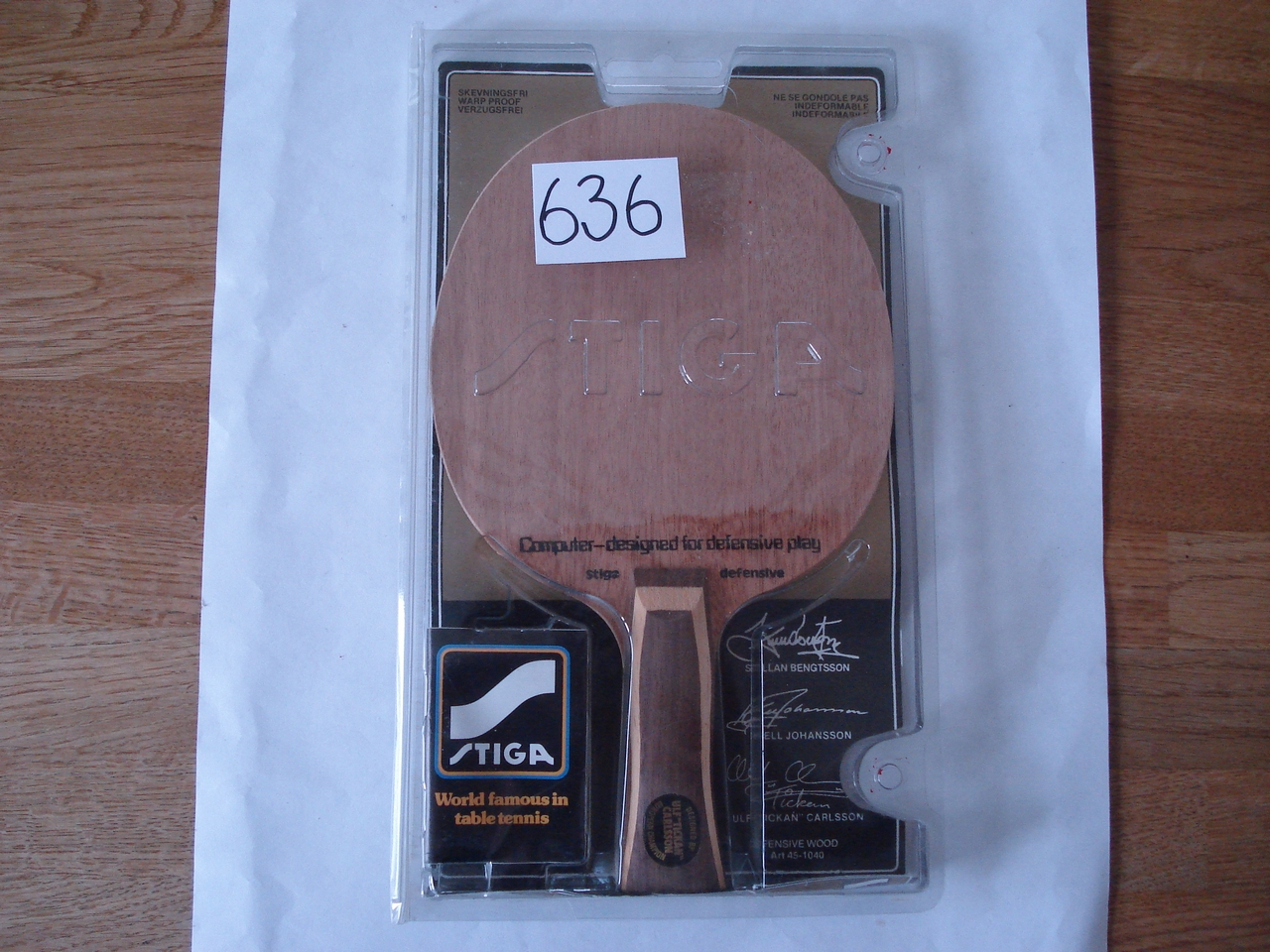 1984 ղؼƷ-----  Old  Stiga----ԭ---ȫ----ULF"TICKAN" CARLSSON    DEFENSIVE WOOD   Art-45-1040